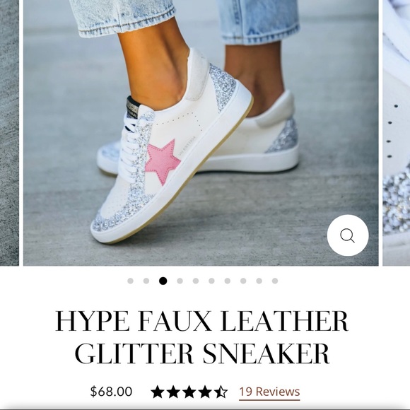 Hype faux leather glitter sneaker Clearance